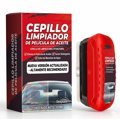 Cepillo Limpiador Hidrofóbico para Parabrisas 2 en 1 — Repele el Agua y Elimina la Grasa