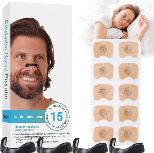 Kit Antironquidos — Tiras Nasales + Dilatador Nasal Magnético para Dormir Mejor