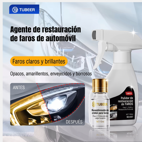 Kit Restaurador de Faros para Carro — Elimina el Amarillo en Minutos